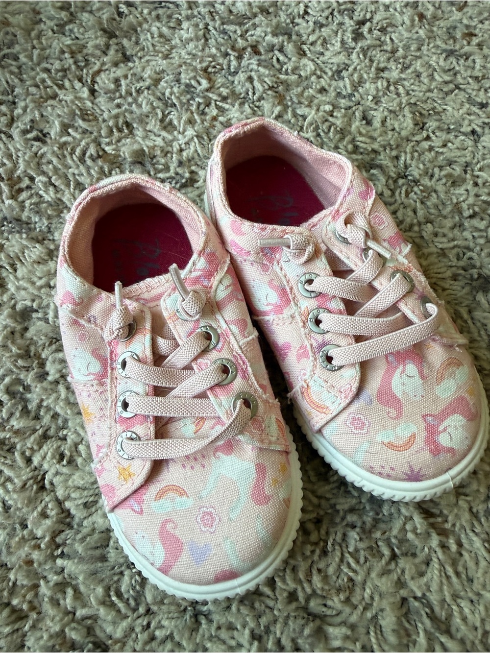 Kids Pink Unicorn Print Blowfish Sneakers